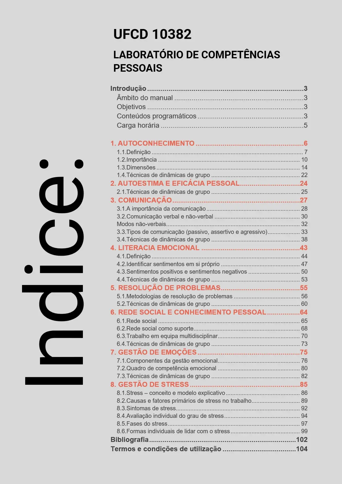 Índice UFCD 10382