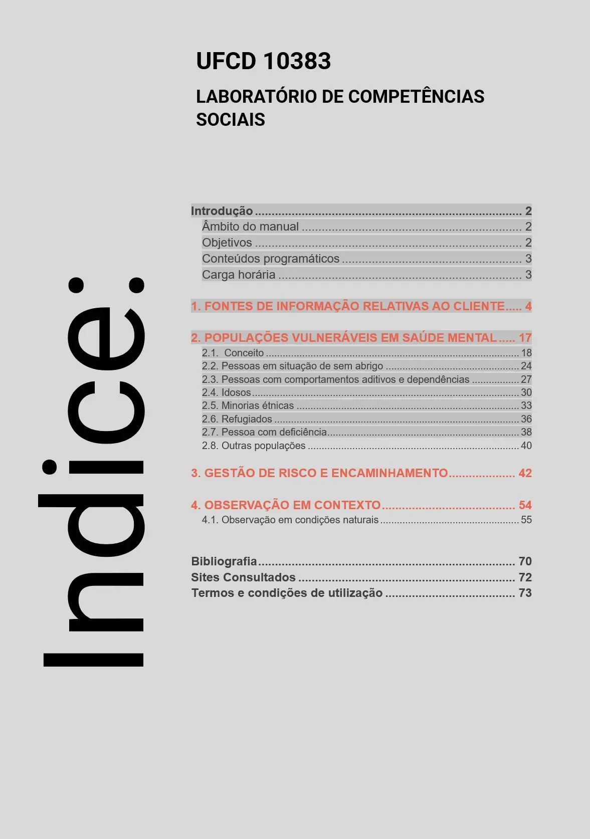 Índice UFCD 10383