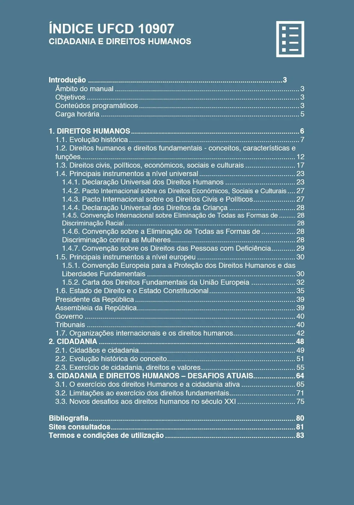 Índice UFCD 10907
