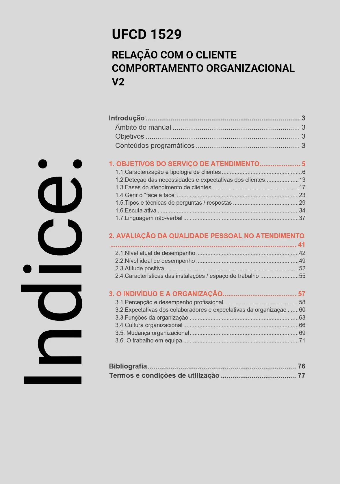 Índice UFCD 1529