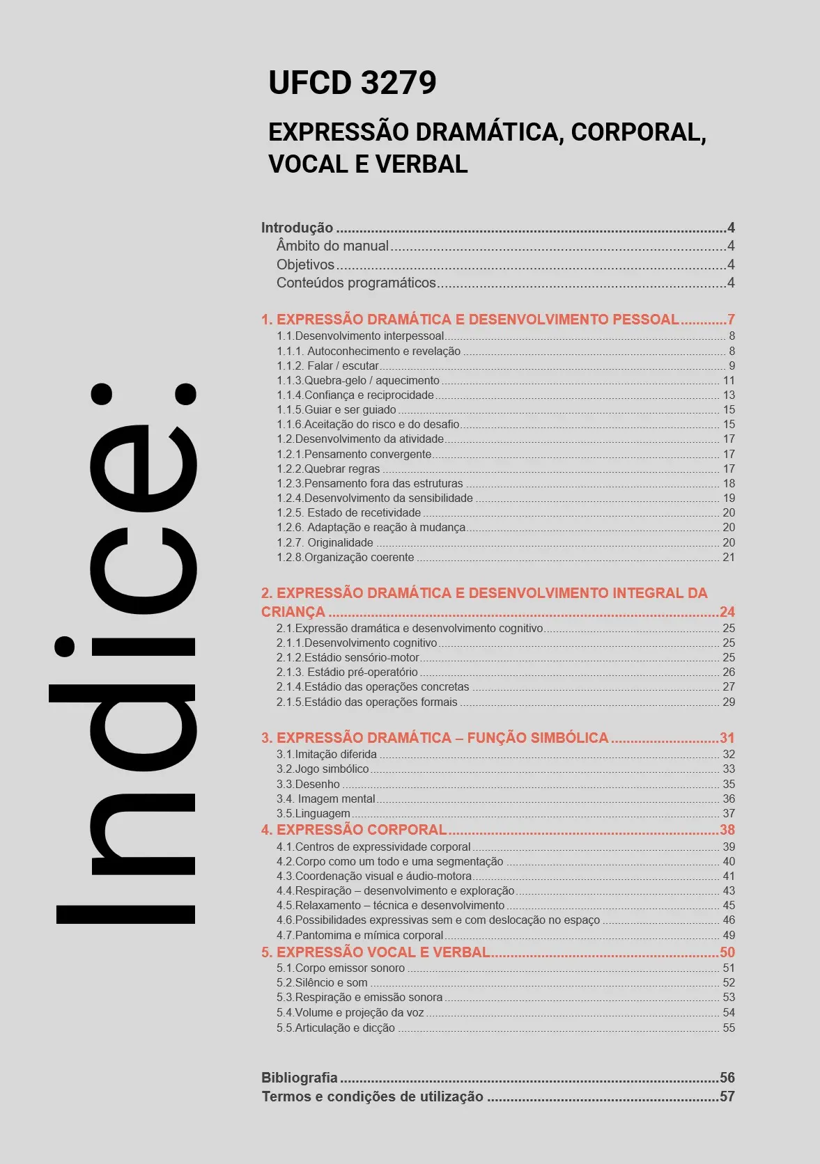 Índice UFCD 3279