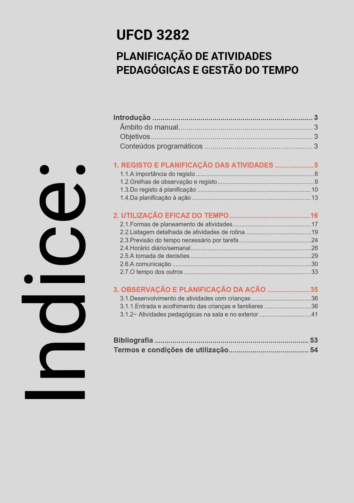 Índice UFCD 3282