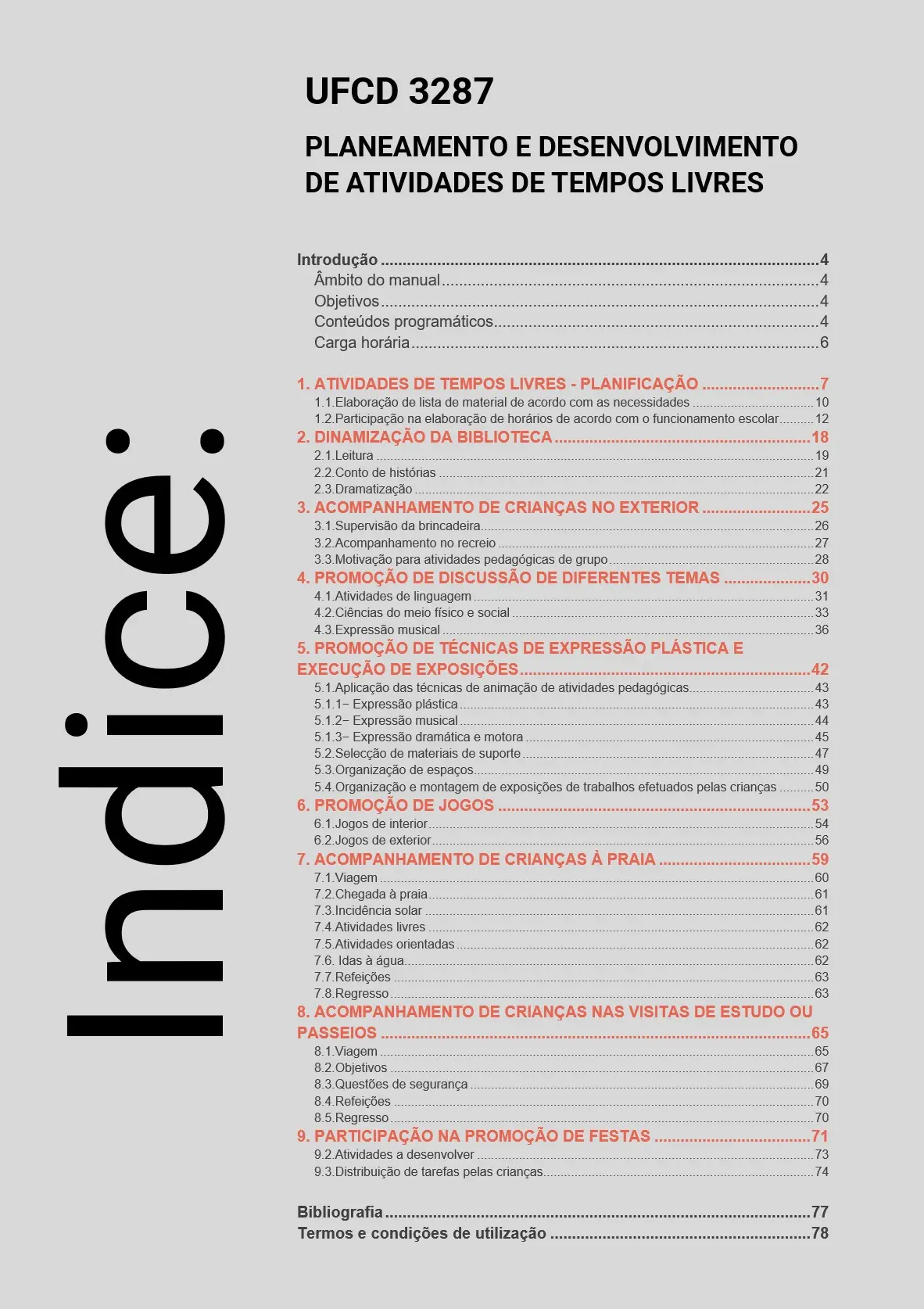 Índice UFCD 3287