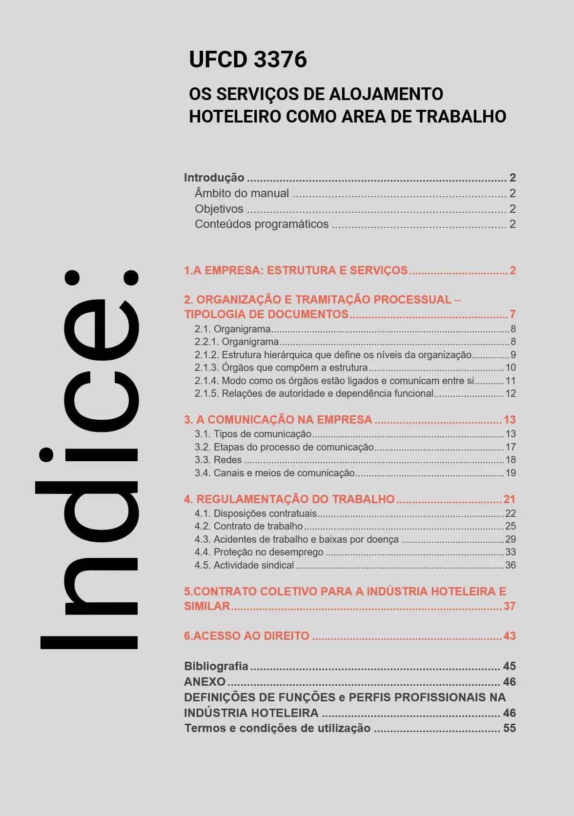 Índice UFCD 3376
