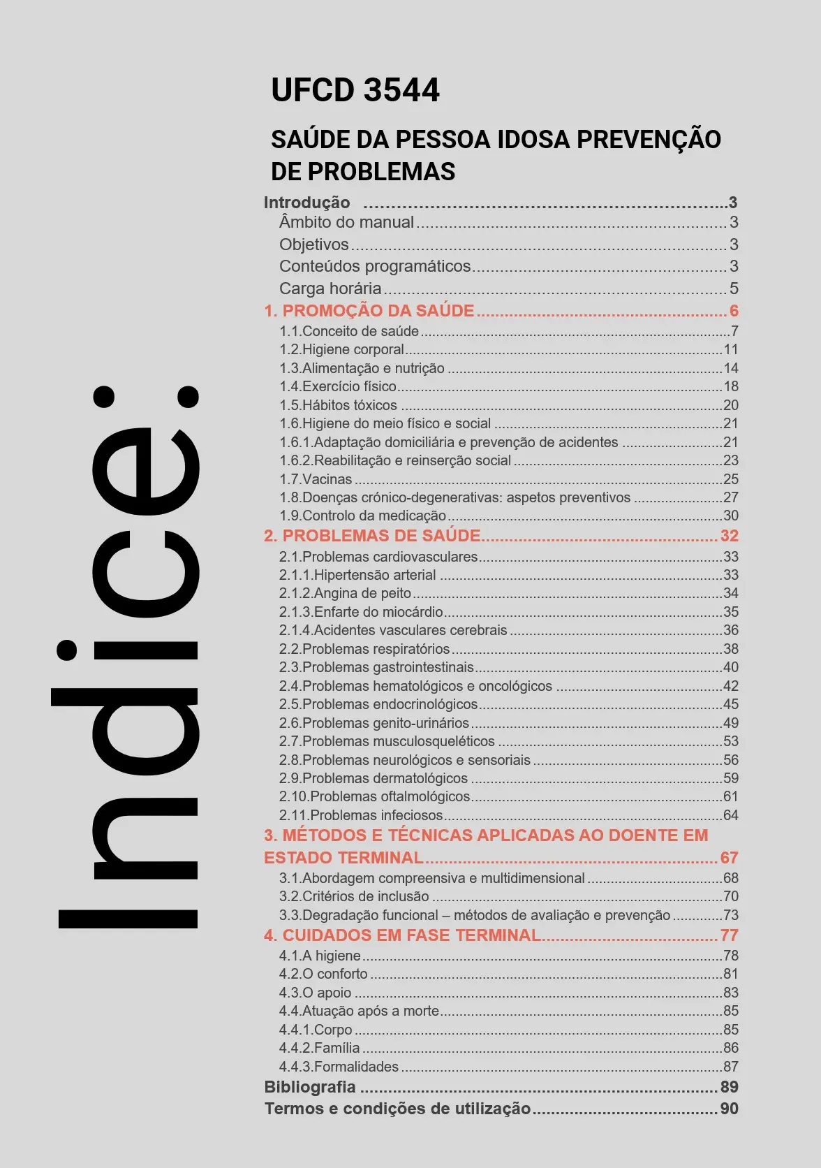 Índice UFCD 3544