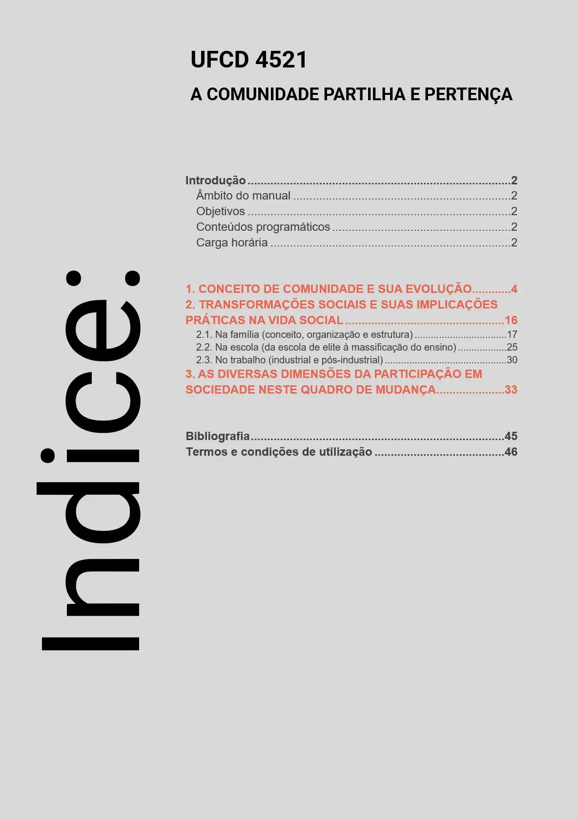 Índice UFCD 4251