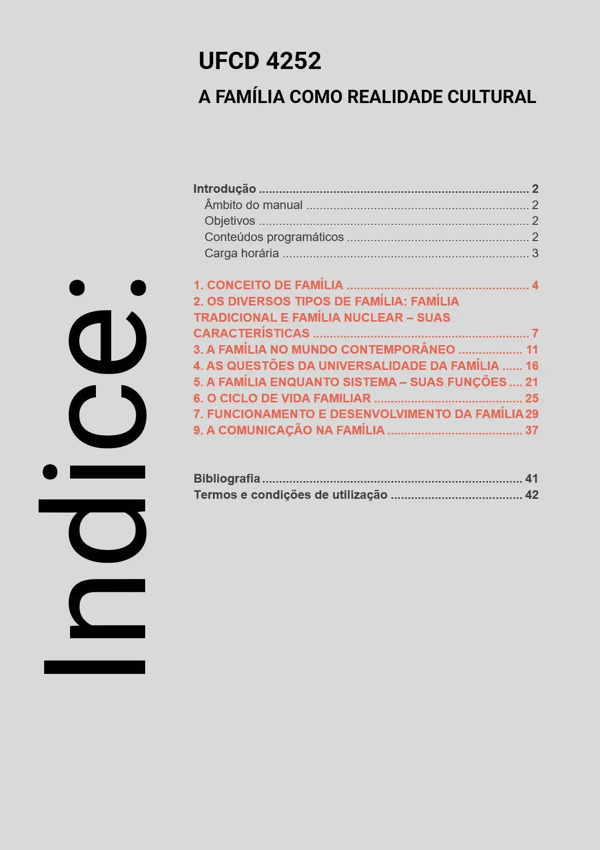 Índice UFCD 4252