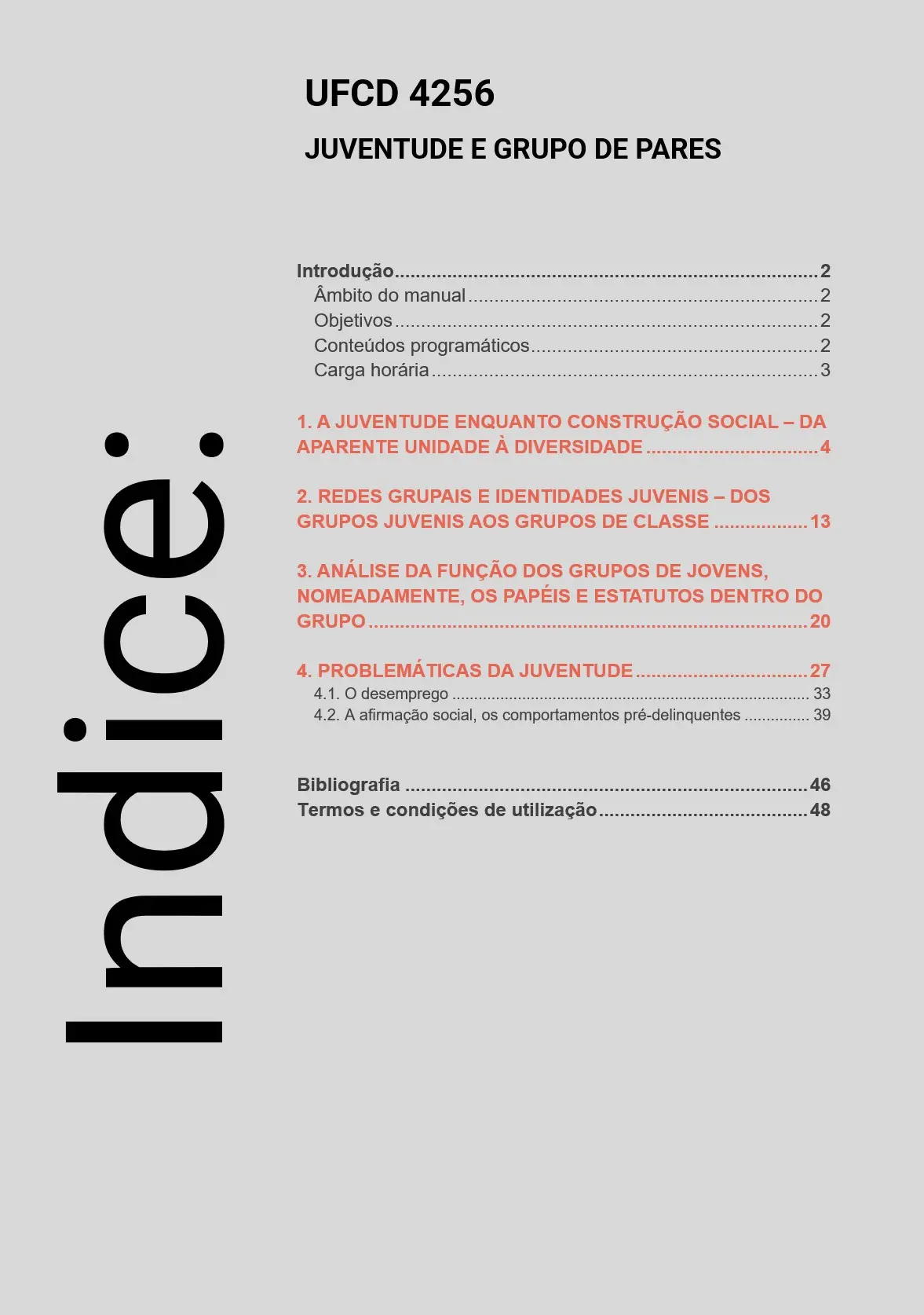 Índice UFCD 4256