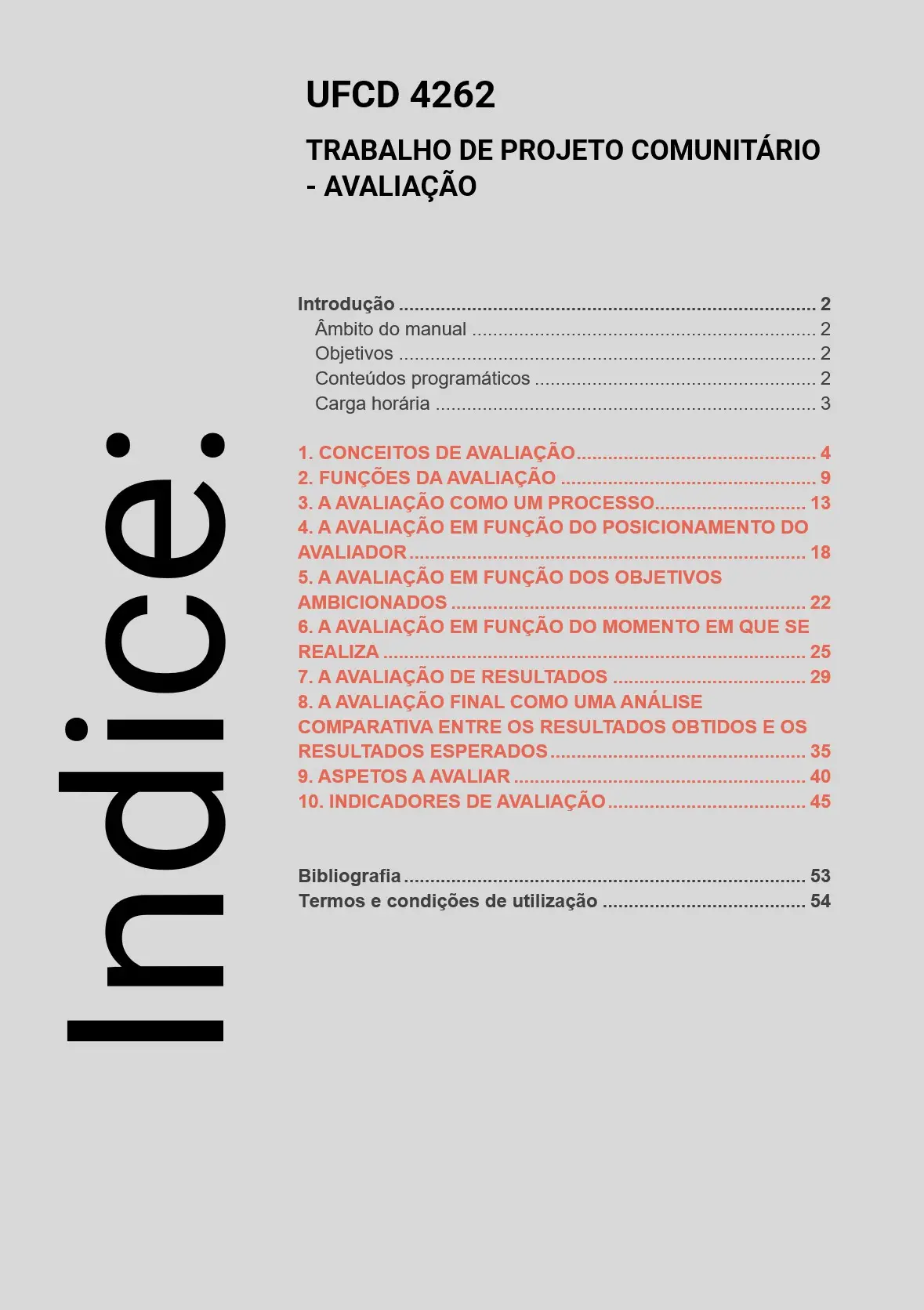 Índice UFCD 4262