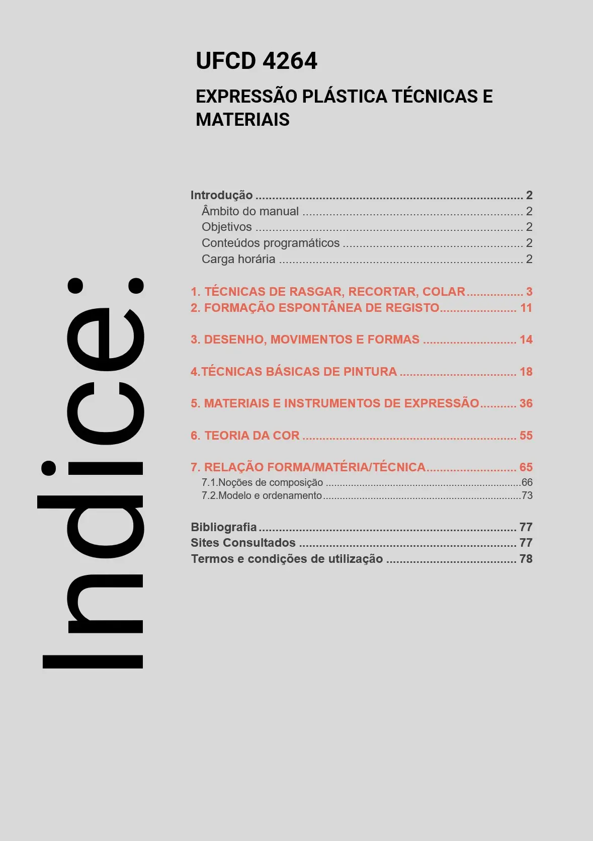 Índice UFCD 4264