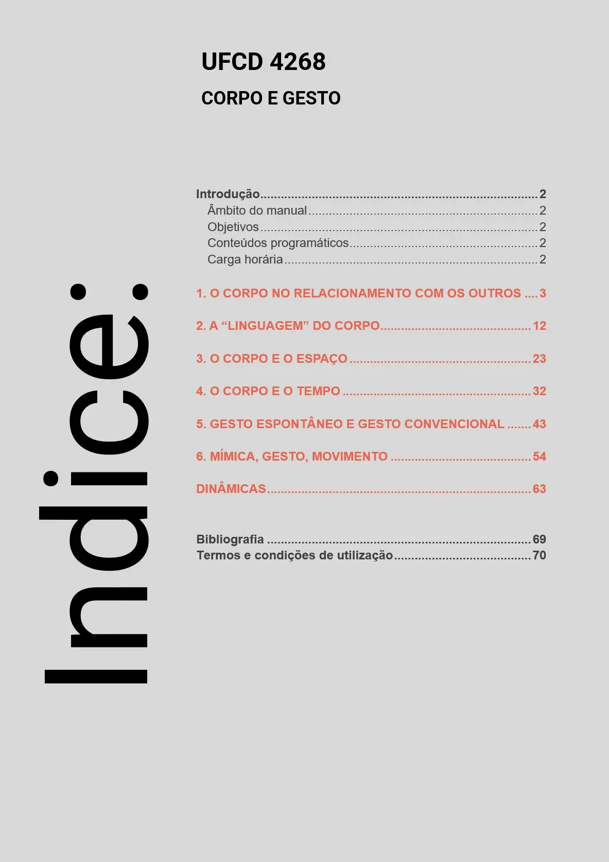 Índice UFCD 4268