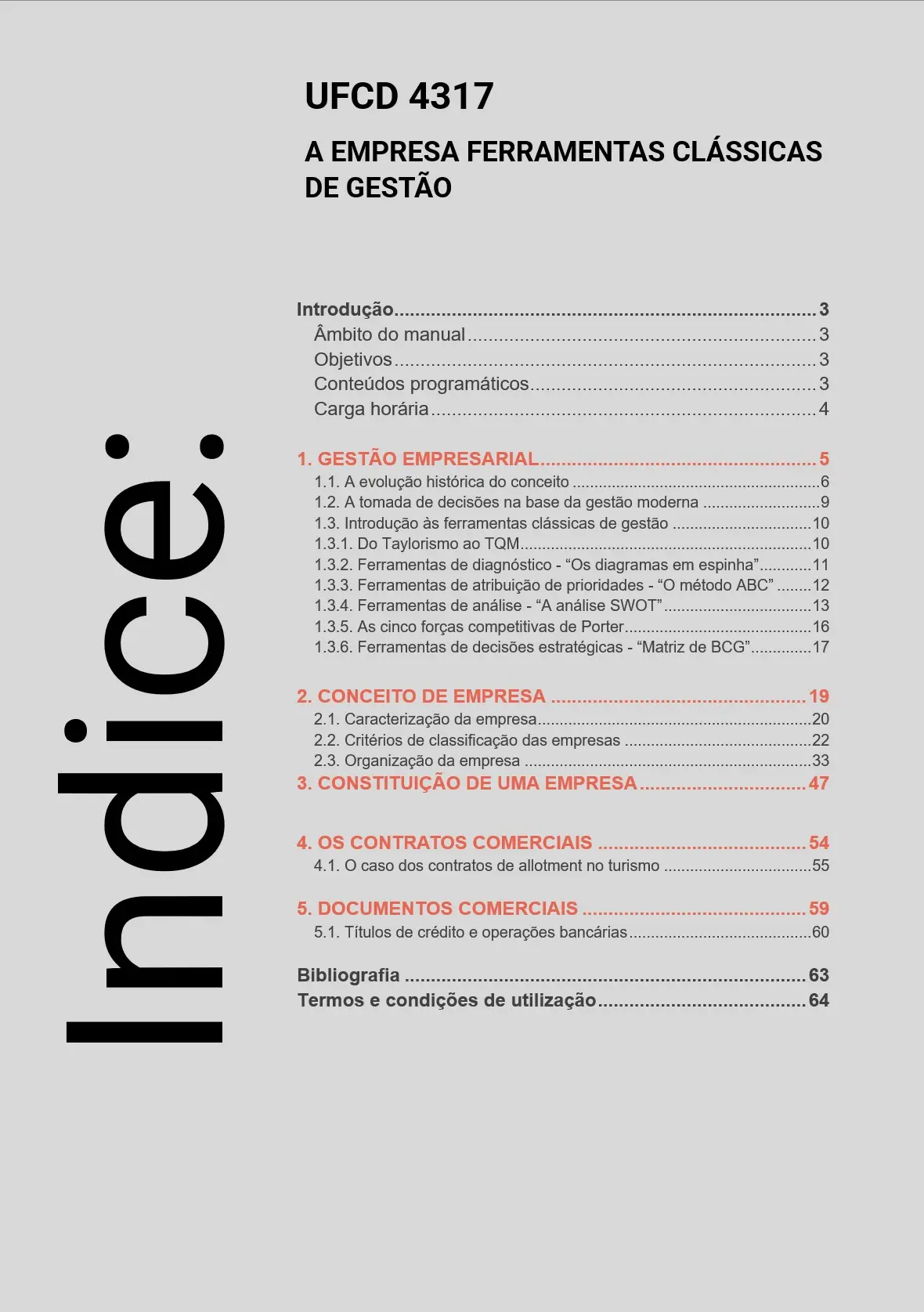 Índice UFCD 4317