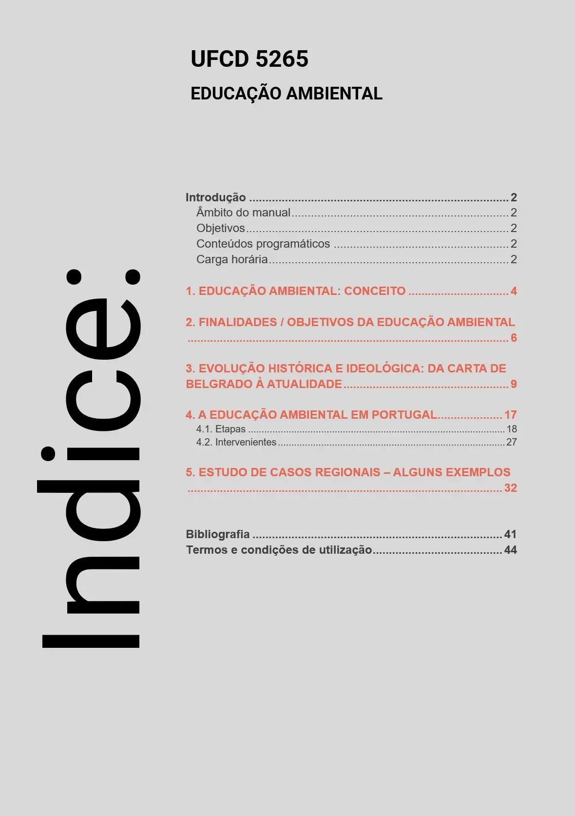 Índice UFCD 5265