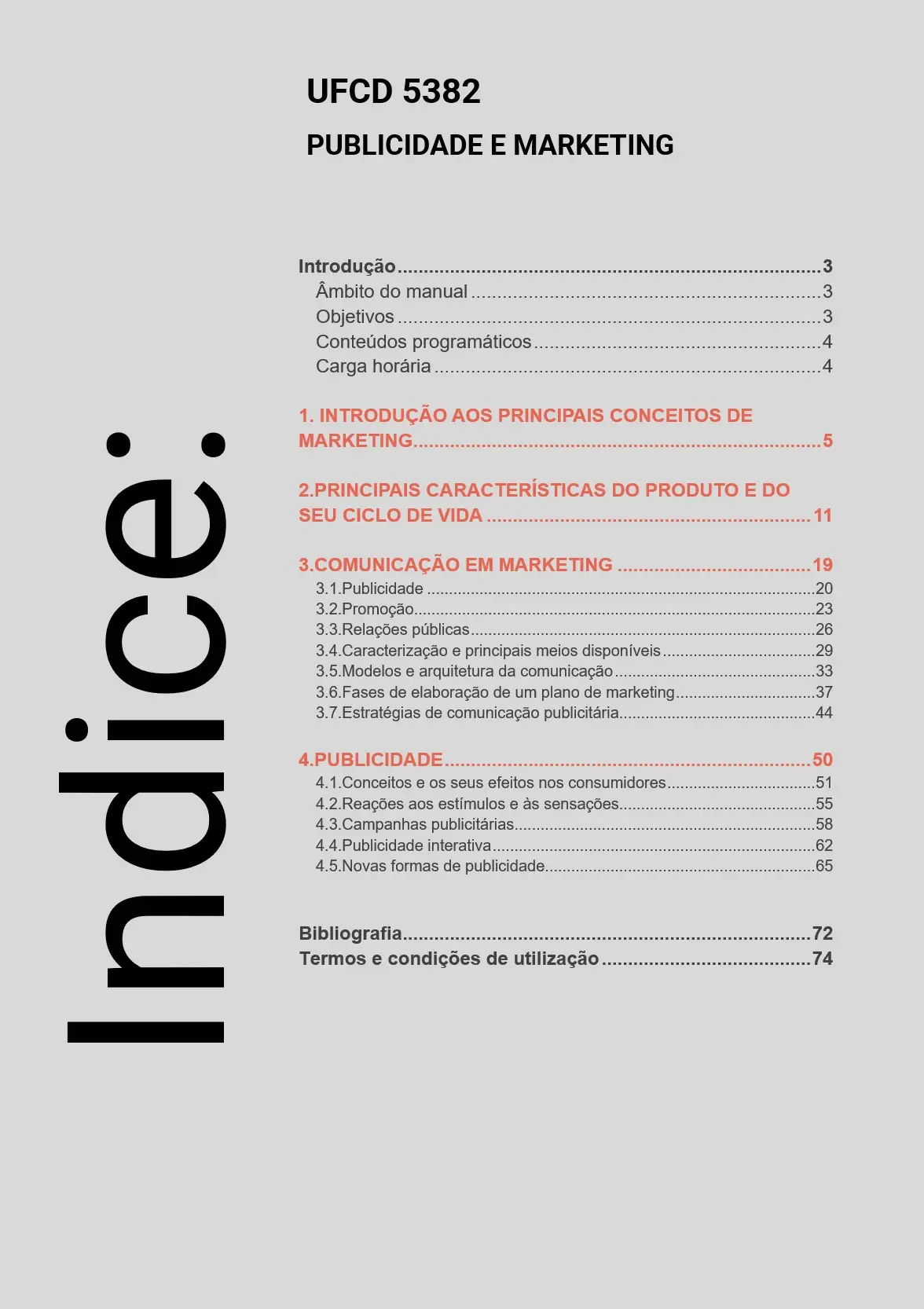 Índice UFCD 5382