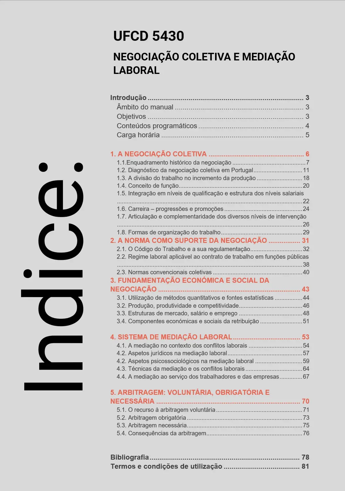 Índice UFCD 5430