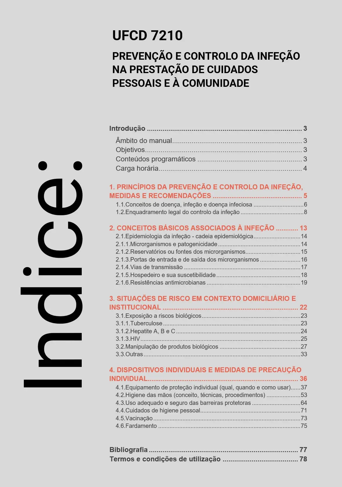 Índice UFCD 7210