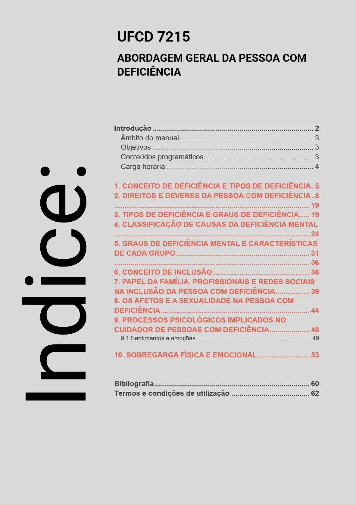 Índice UFCD 7215