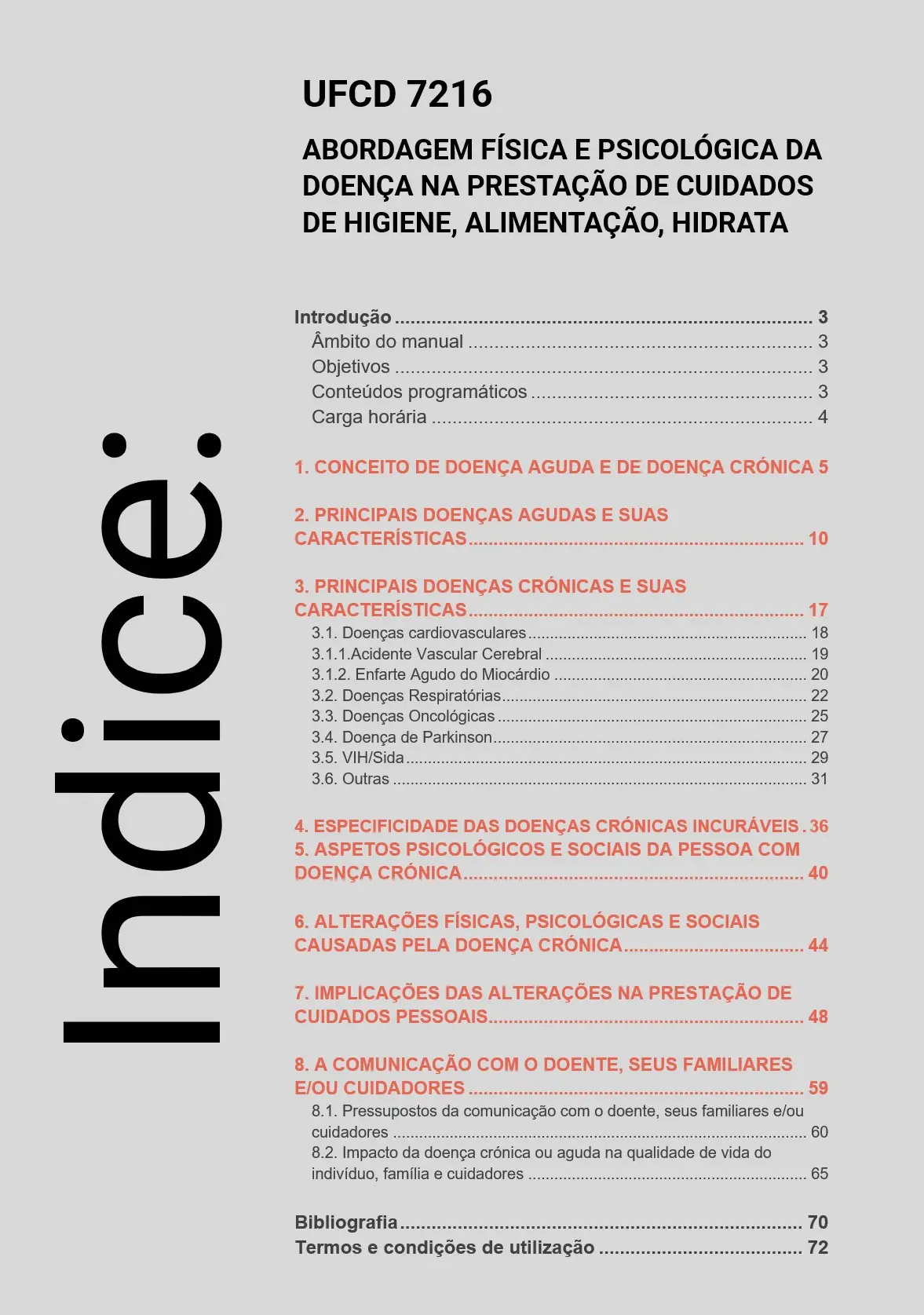 Índice UFCD 7216