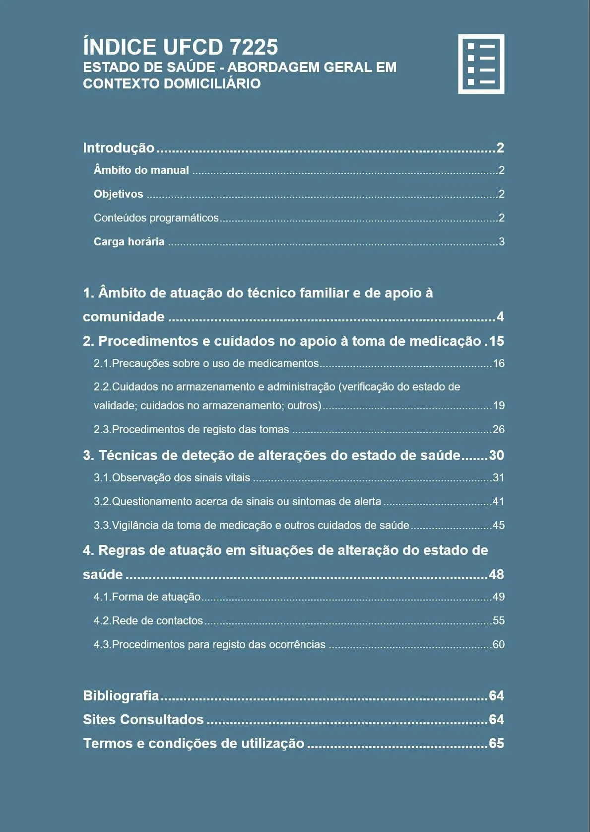 Índice UFCD 7225