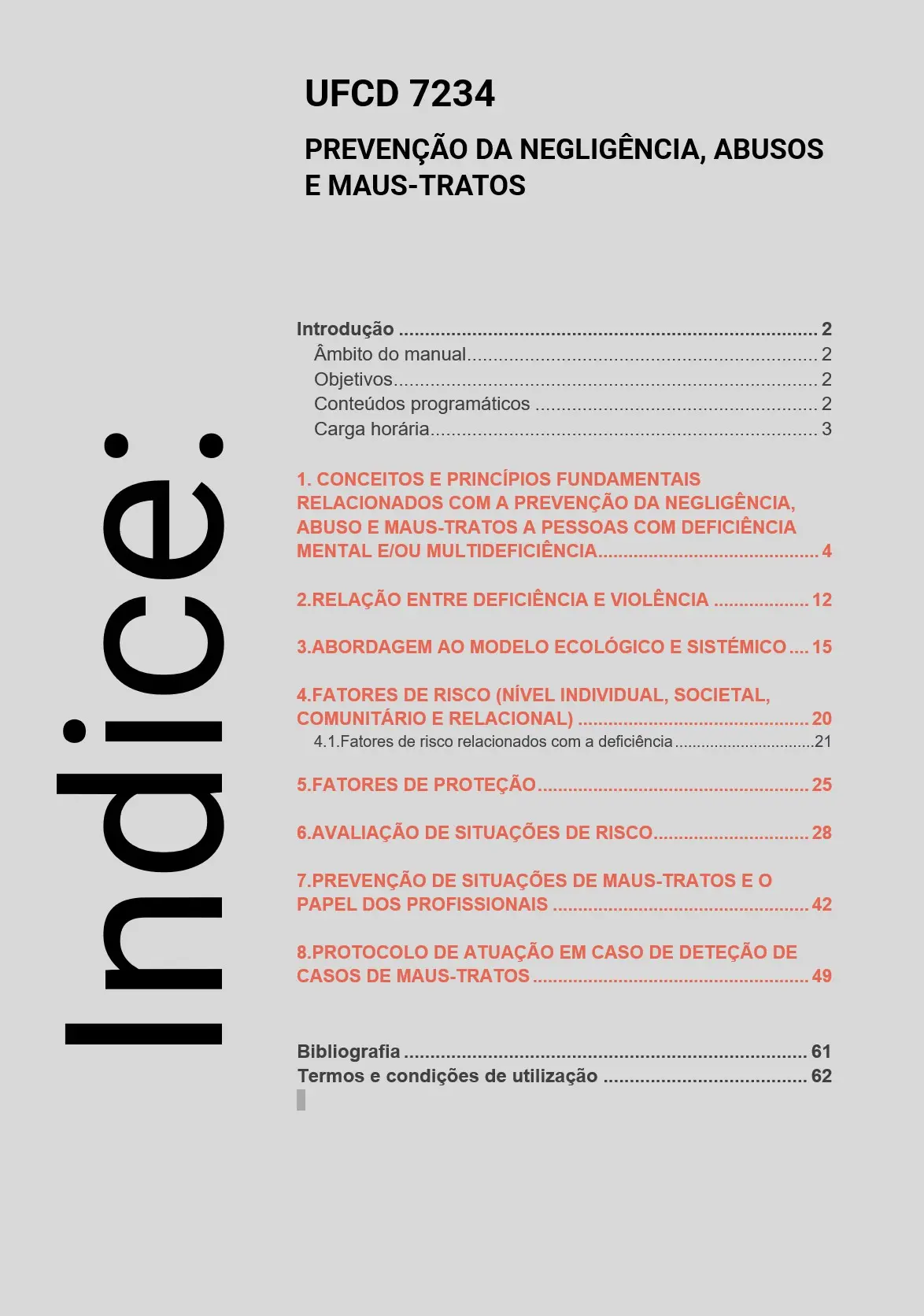Índice UFCD 7234
