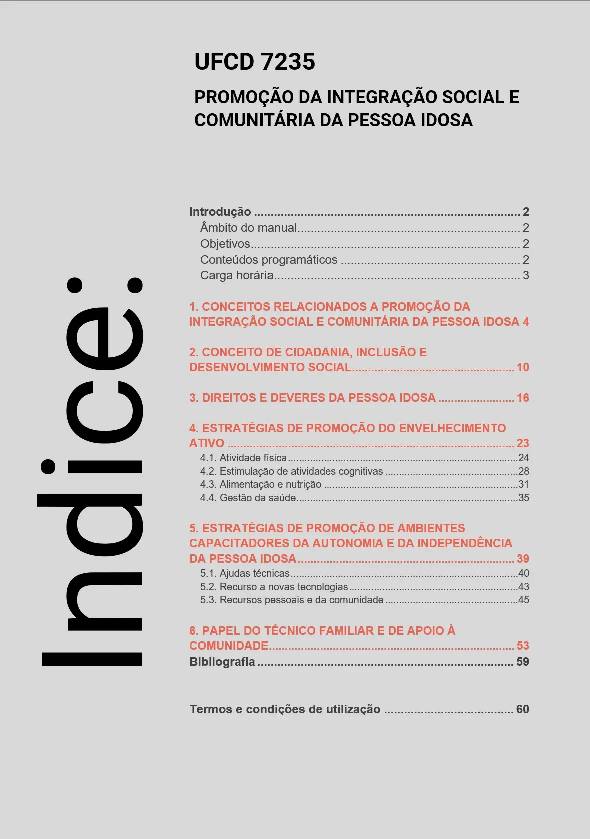 Índice UFCD 7235
