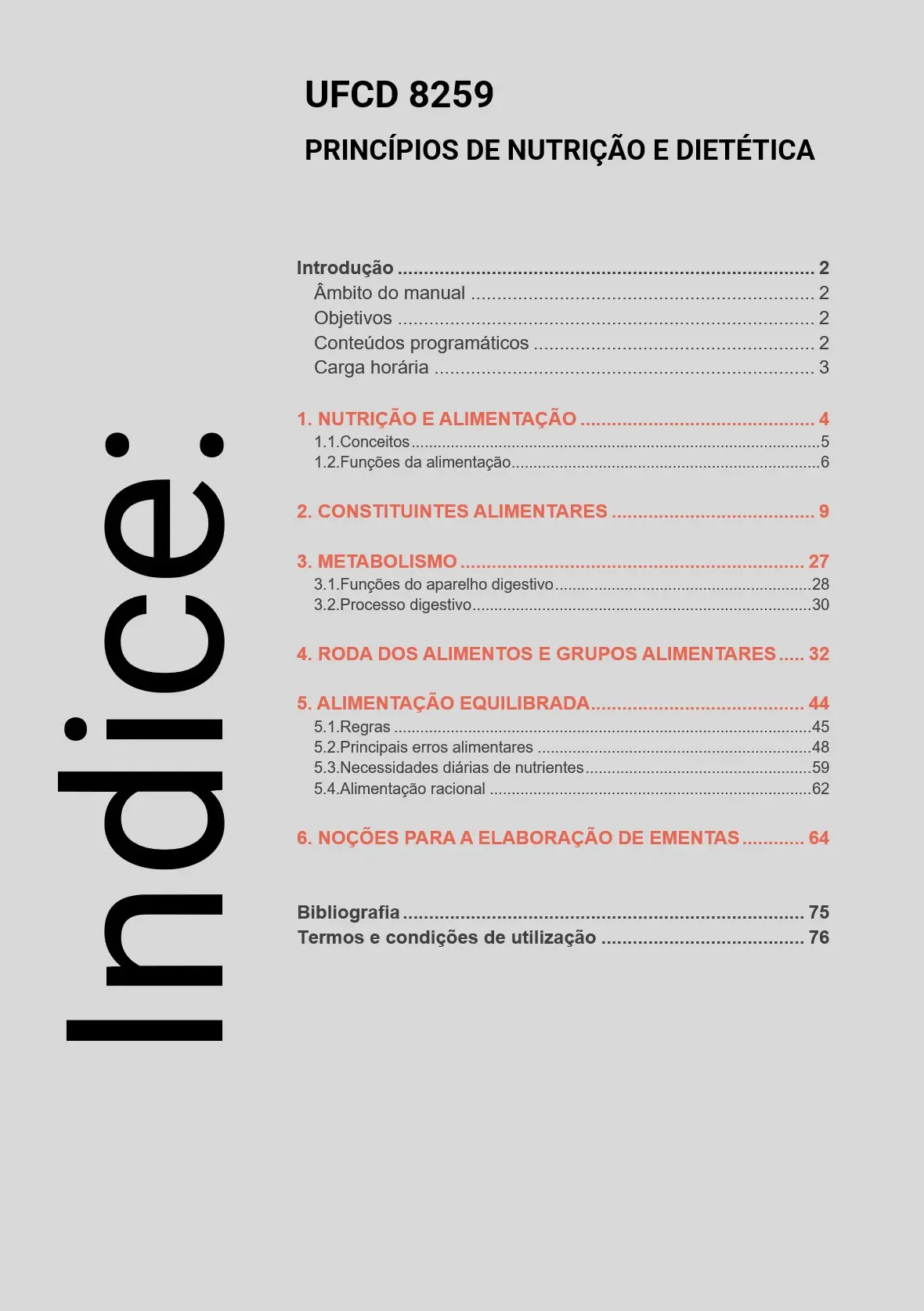 Índice UFCD 8259