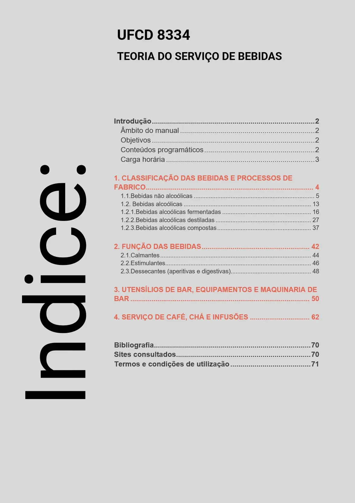 Índice UFCD 8334