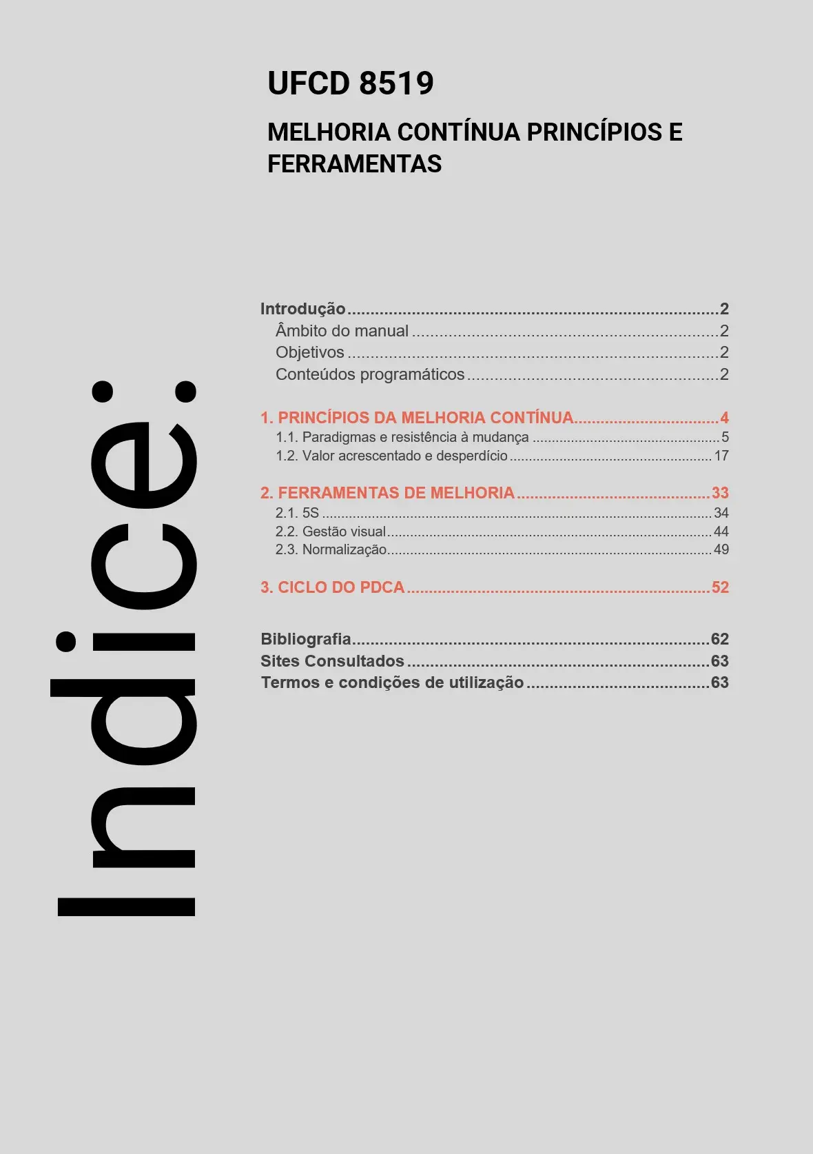 Índice UFCD 8519