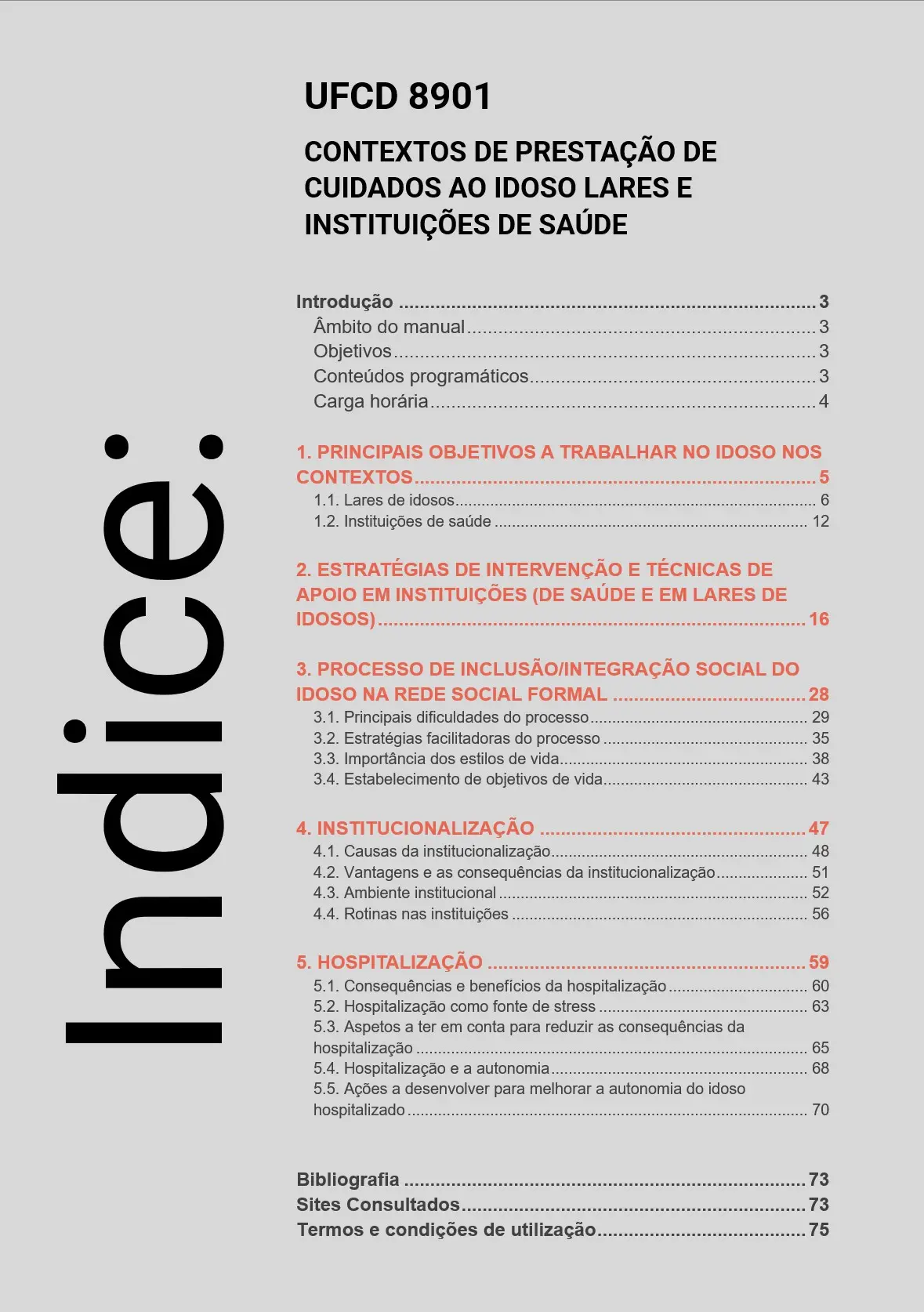 Índice UFCD 8901
