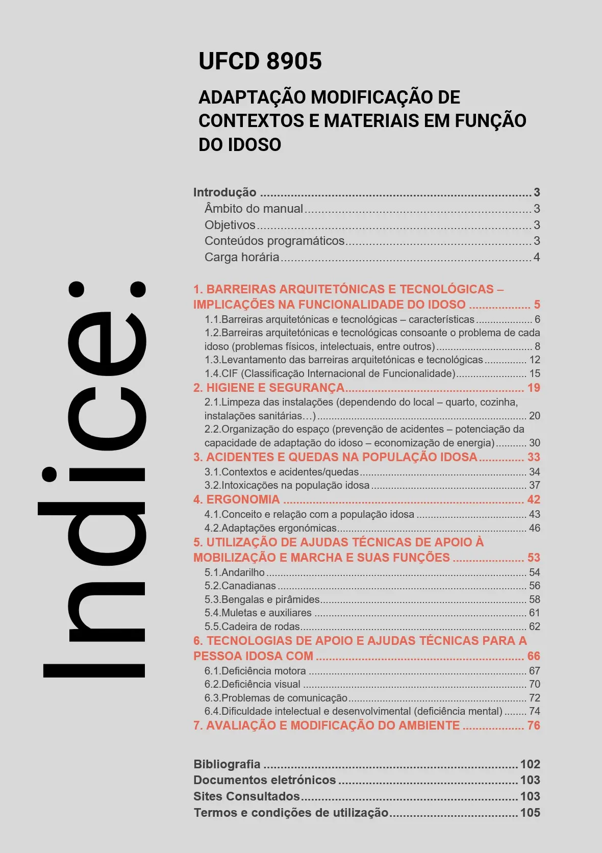 Índice UFCD 8905