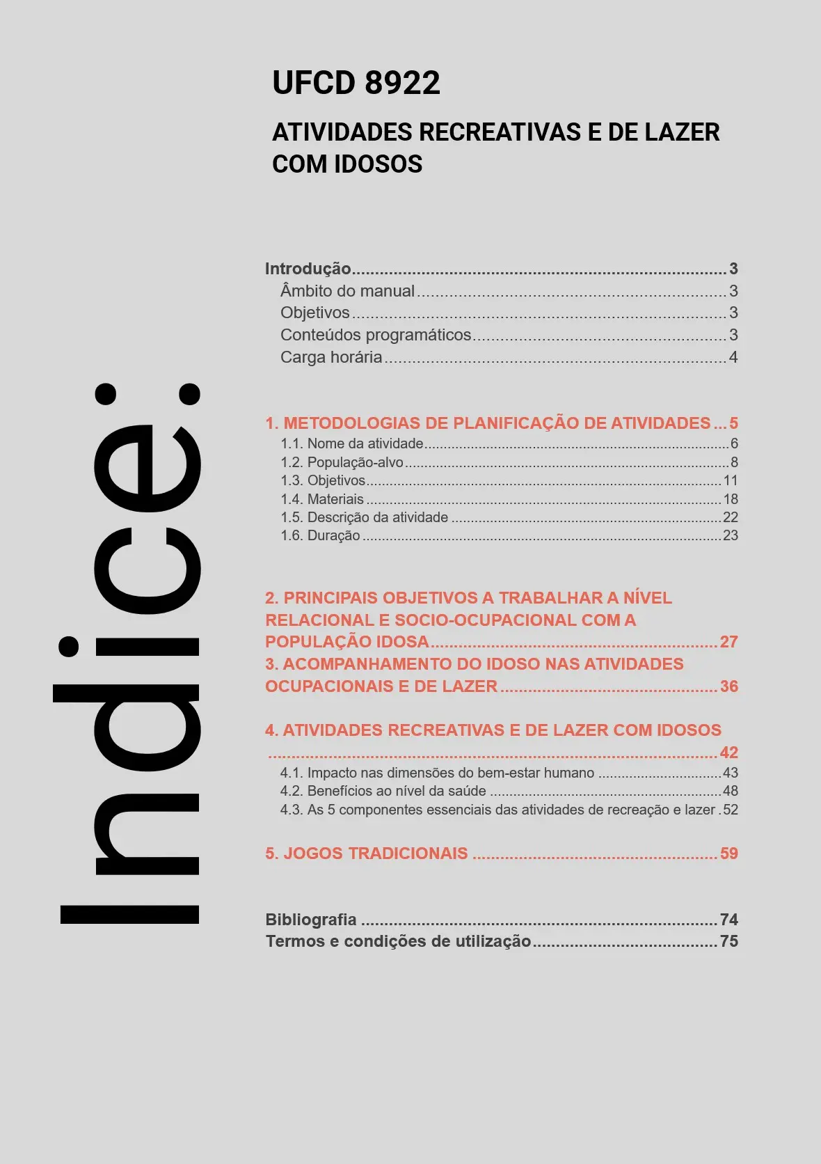 Índice UFCD 8922