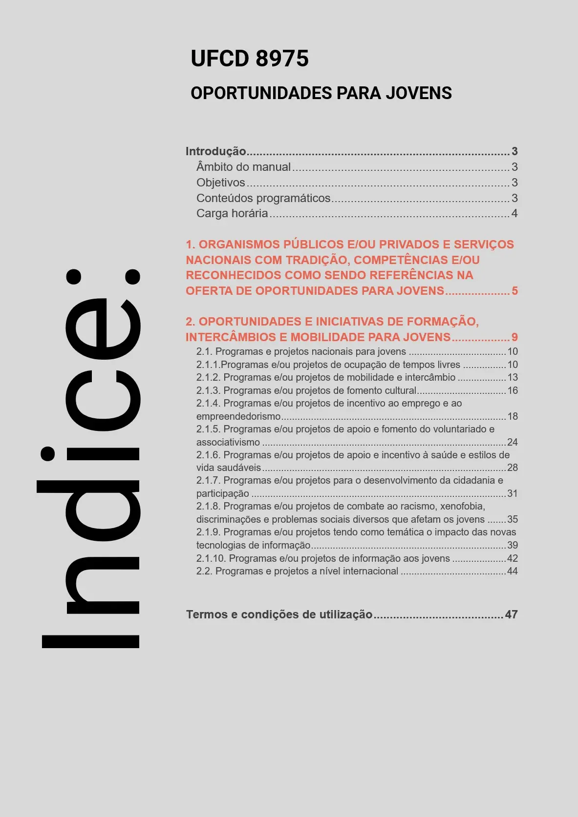 Índice UFCD 8975