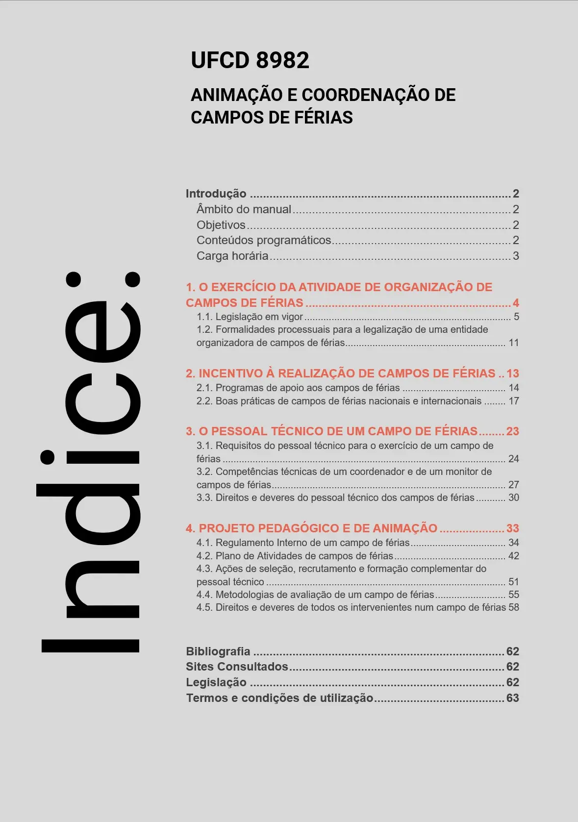 Índice UFCD 8982