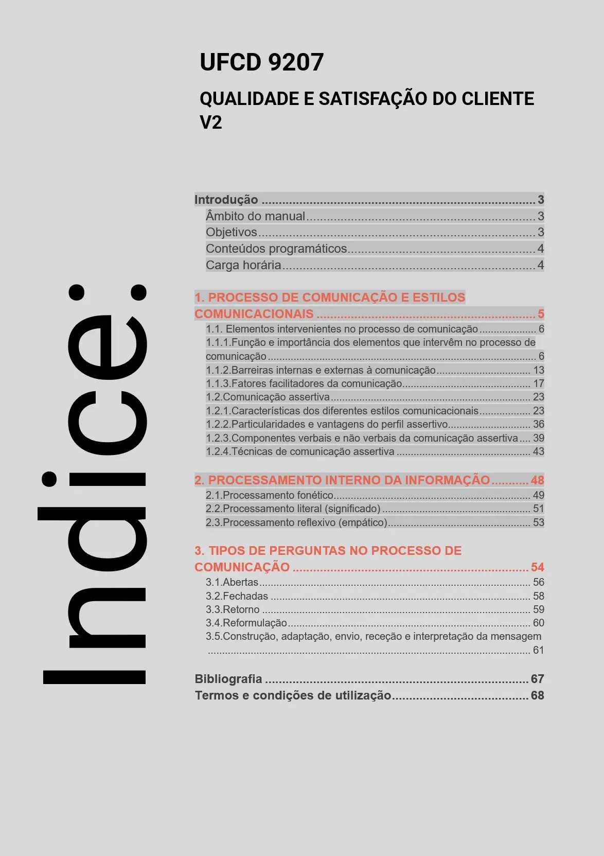 Índice UFCD 9207