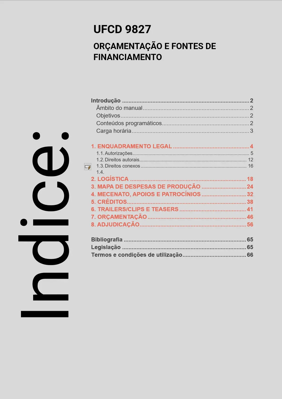 Índice UFCD 9827
