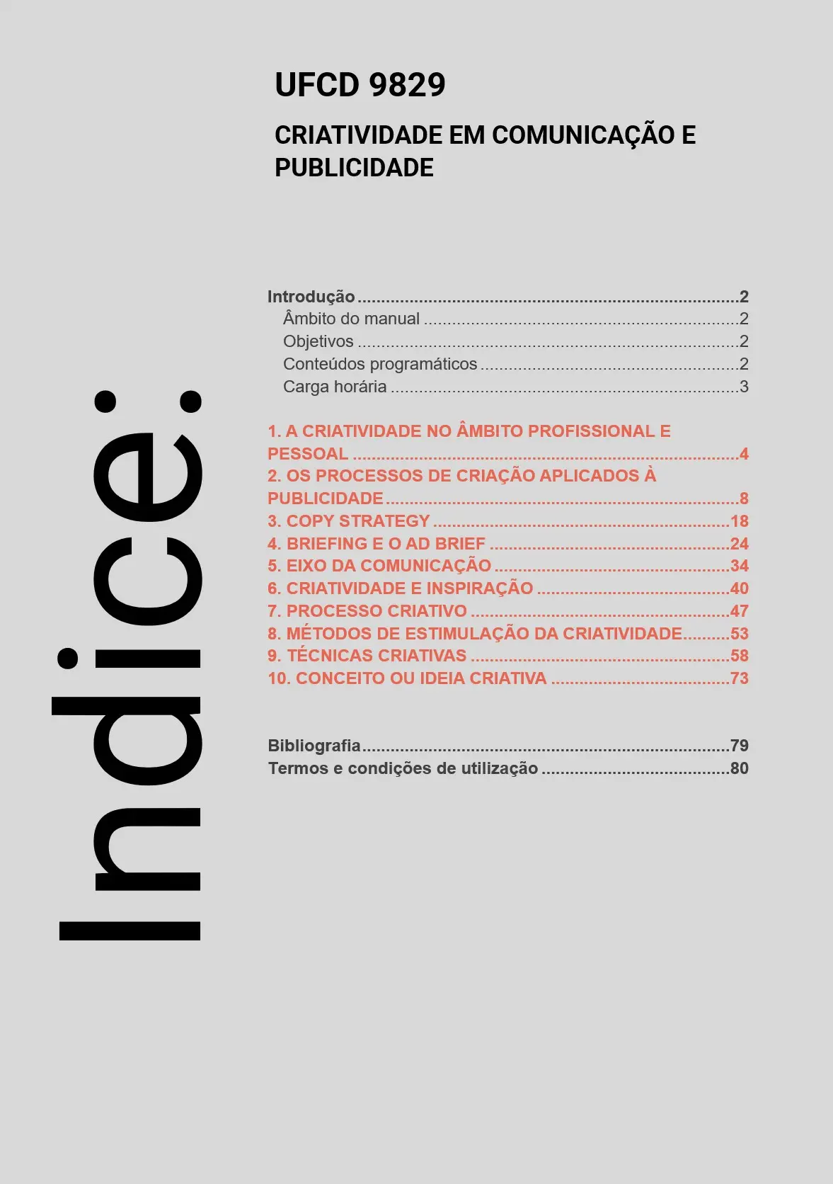 Índice UFCD 9829