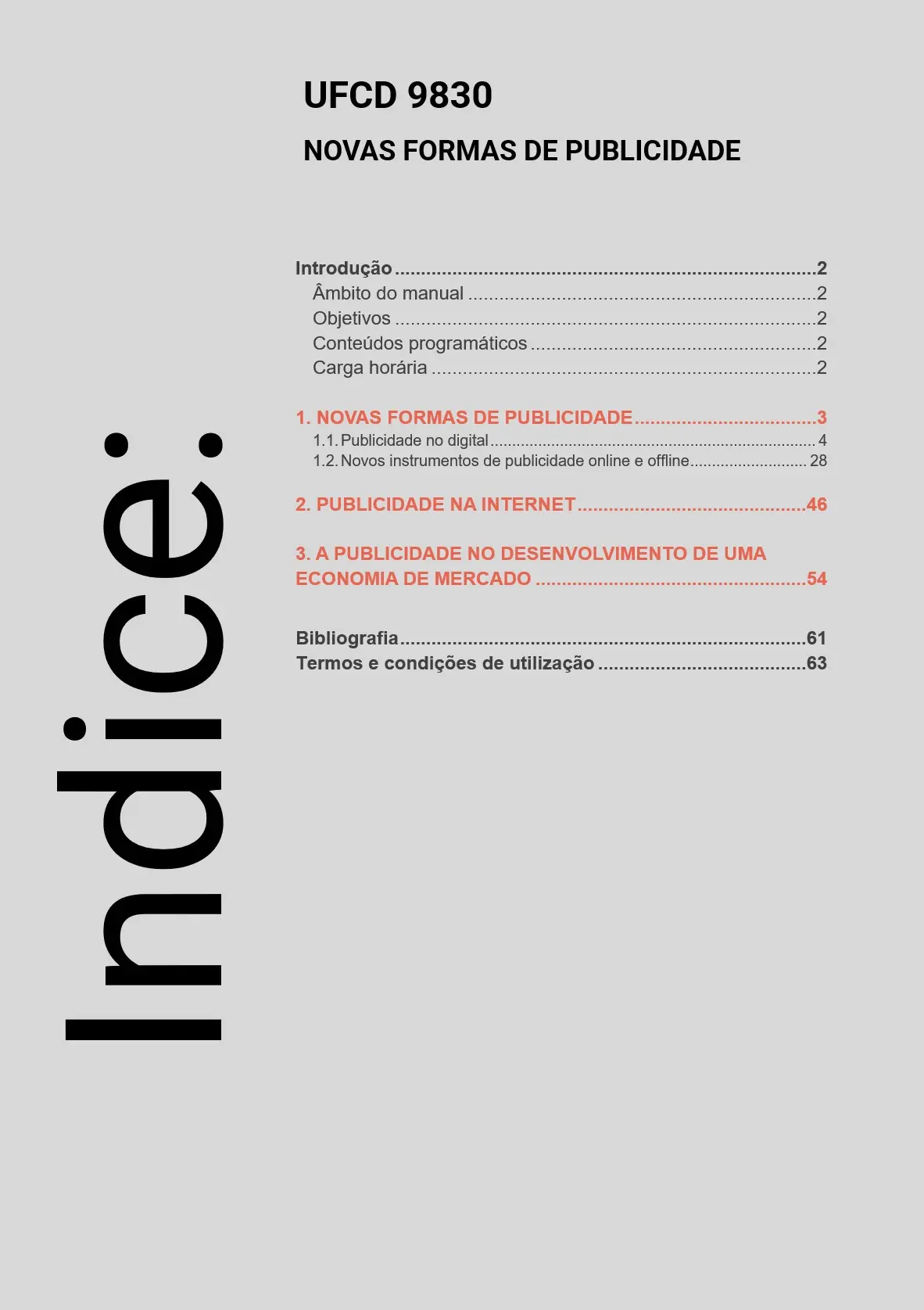 Índice UFCD 9830