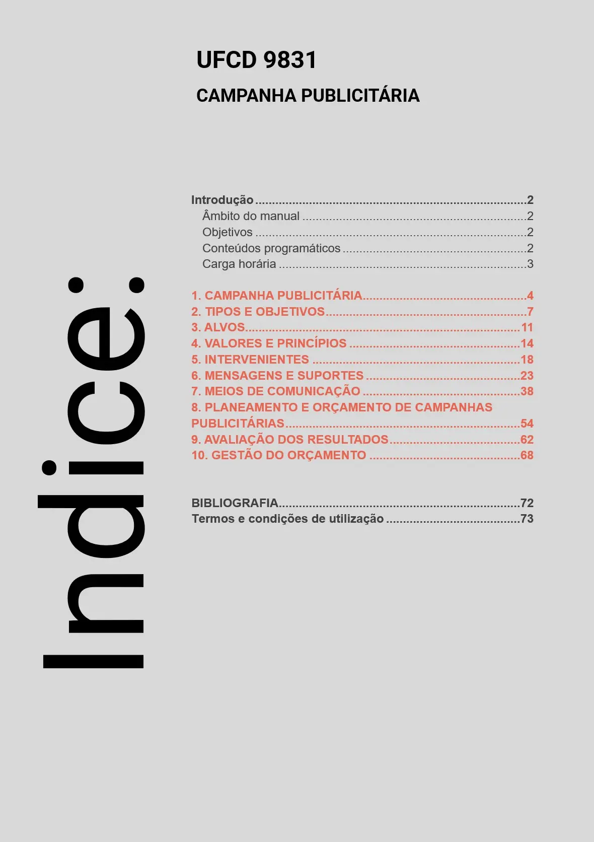Índice UFCD 9831