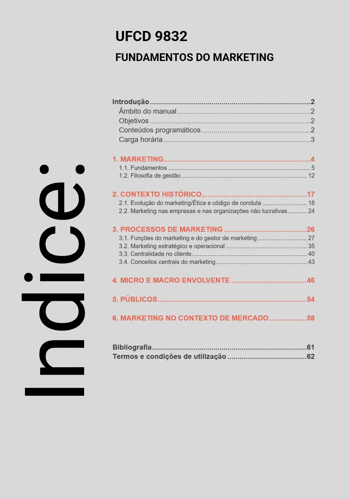 Índice UFCD 9832