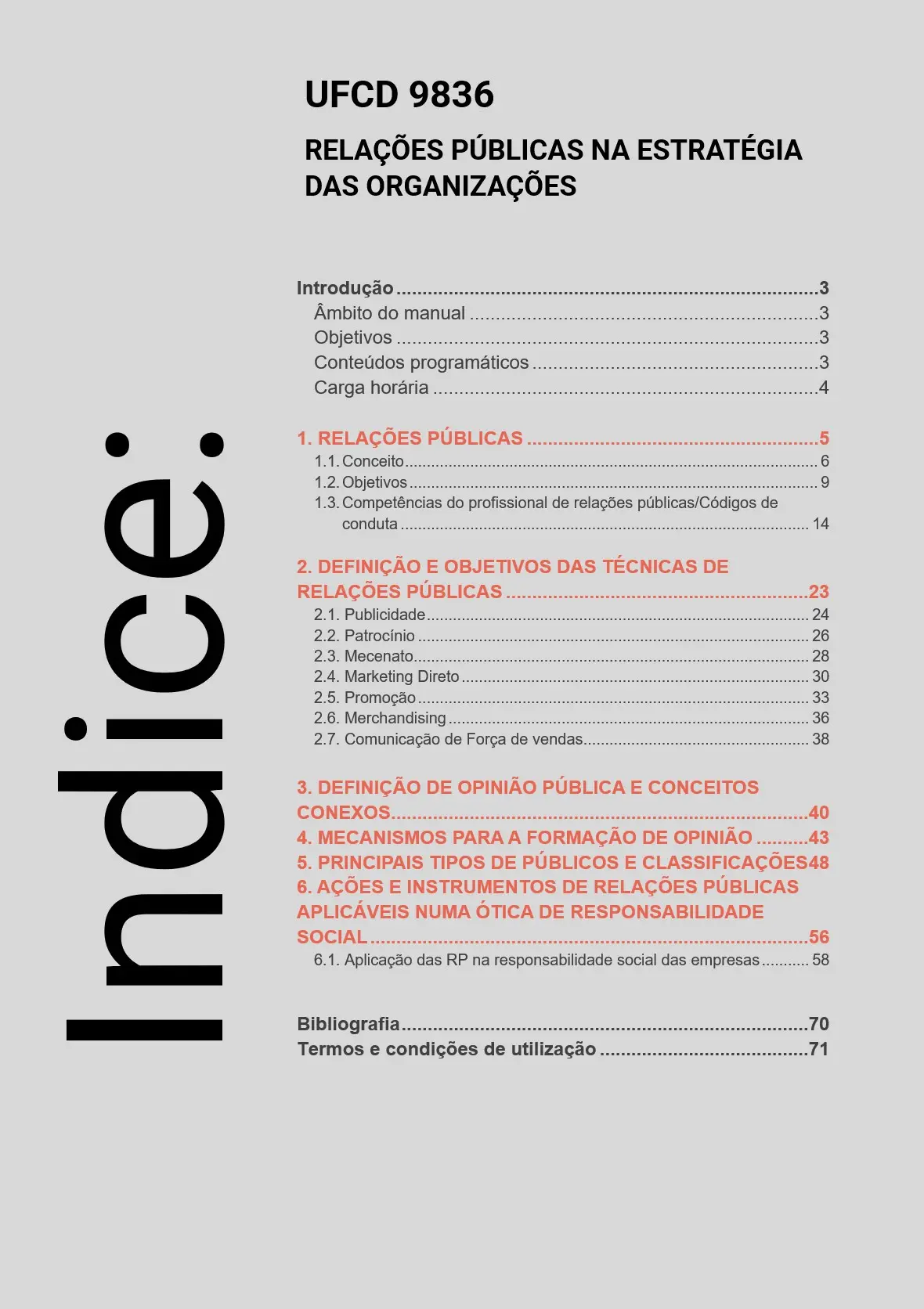 Índice UFCD 9836